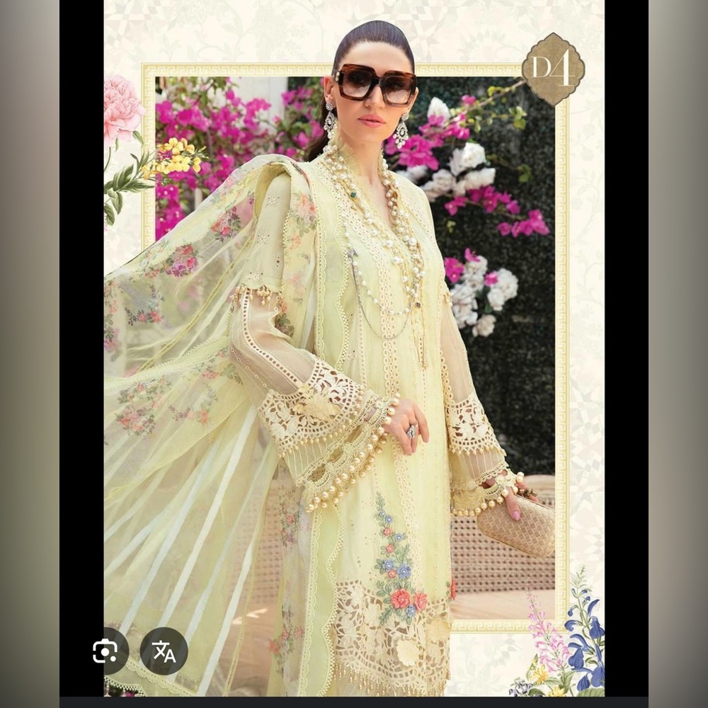 Brand new Maria b 3 pieces embroidered suit with organza dubata